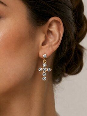 ✨  High Quality Gold-Plated Stainless Steel Cubic Zirconia Earrings